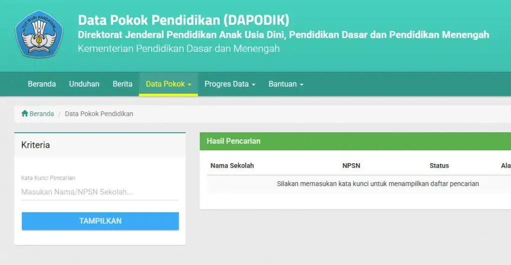 Cara Cek NPSN Sekolah Online