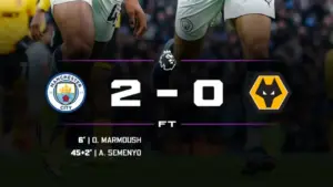 Skor Manchester City vs Wolves