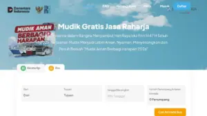 Mudik Gratis di mudik.jasaraharja.co.id